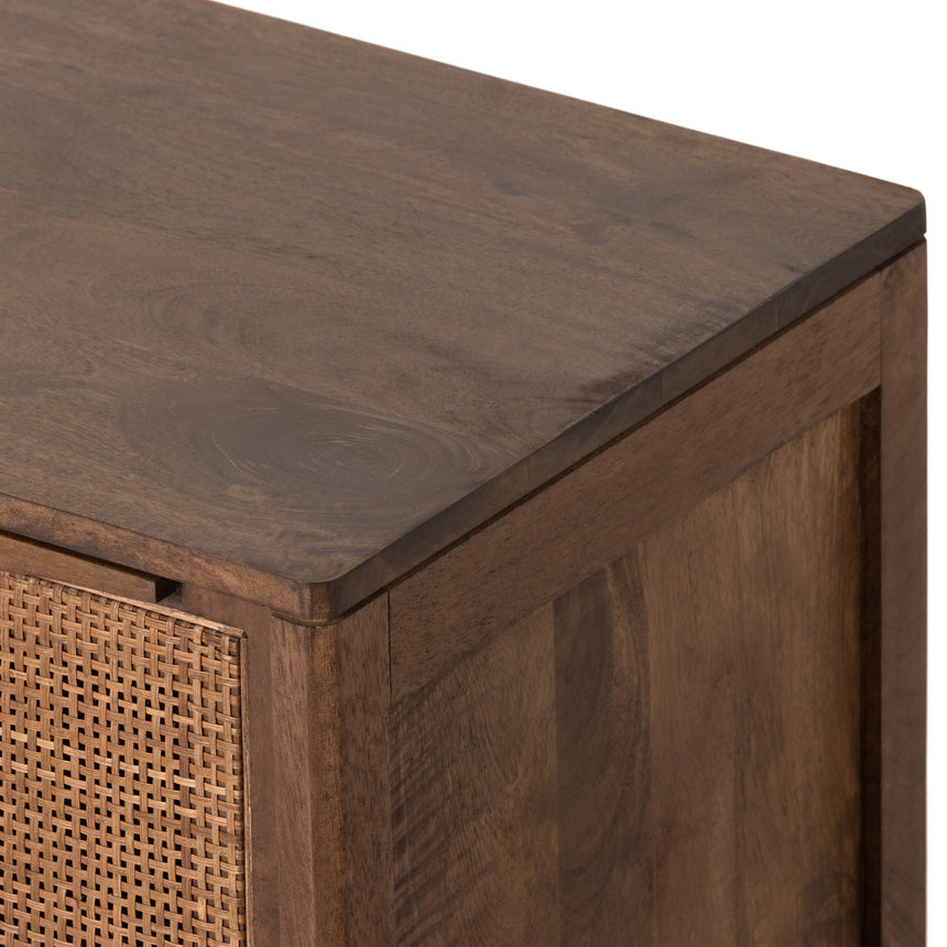 Brown Wash Mango with Brown Cane | Sydney Left Nightstand | Valley Ridge Furniture