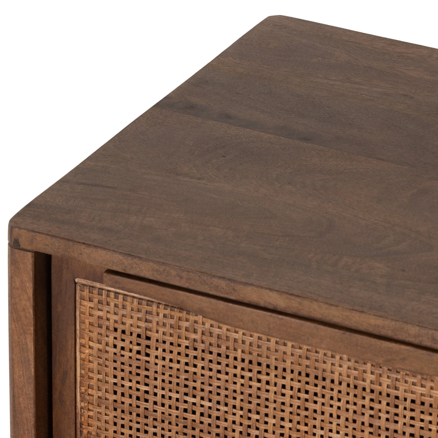 Brown Wash Mango with Brown Cane | Sydney Left Nightstand | Valley Ridge Furniture