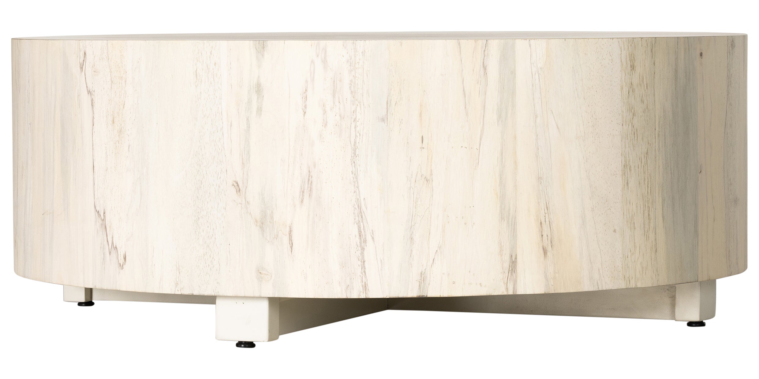Bleached Spalted Primavera with Iron | Hudson Round Coffee Table | Valley Ridge Furniture