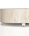 Bleached Spalted Primavera with Iron | Hudson Round Coffee Table | Valley Ridge Furniture
