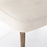 Cambric Ivory Fabric & Heirloom Greywash Parawood with Vintage Brass Iron | Orville Dining Chair | Valley Ridge Furniture