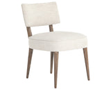 Cambric Ivory Fabric & Heirloom Greywash Parawood with Vintage Brass Iron | Orville Dining Chair | Valley Ridge Furniture