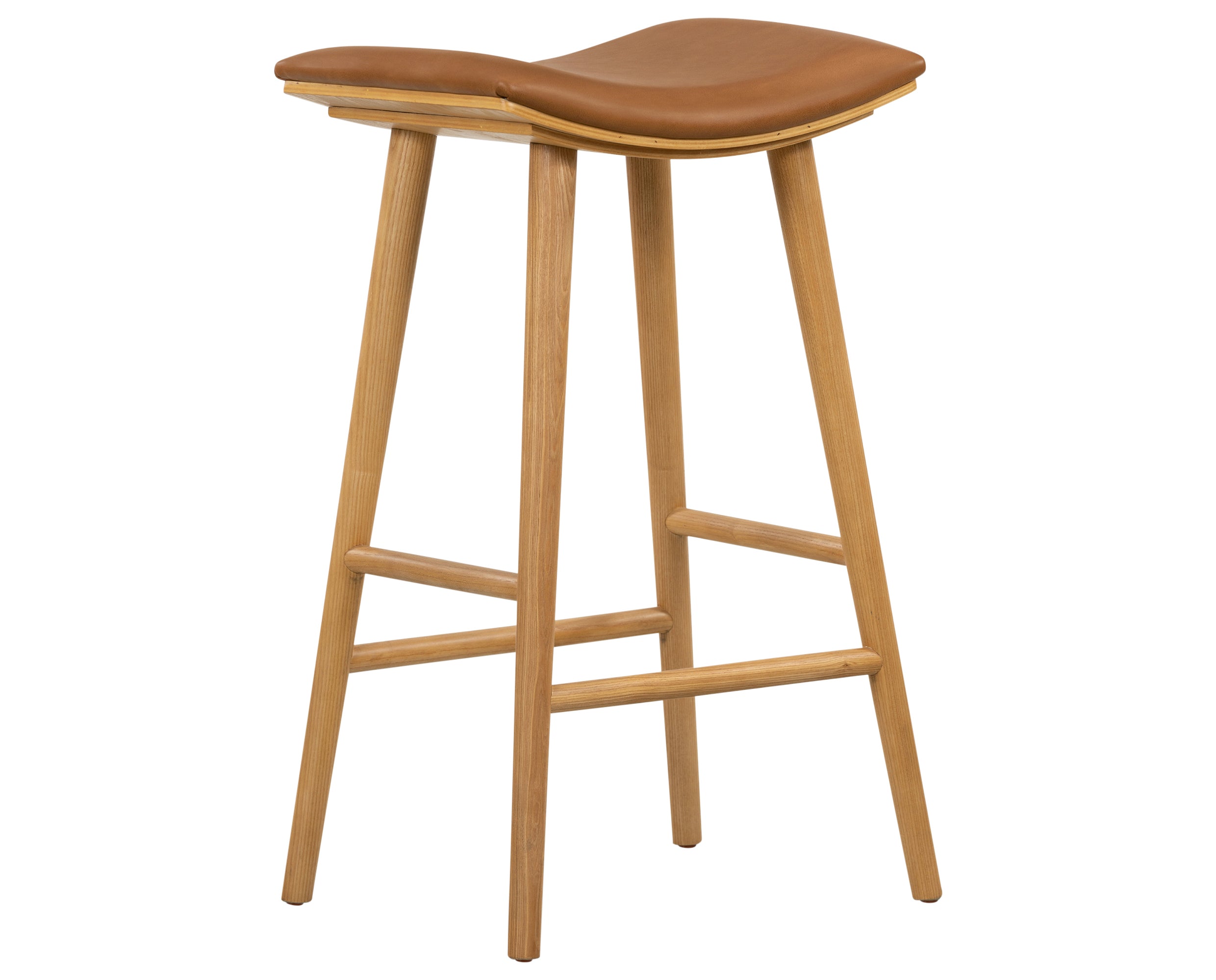 Sierra Butterscotch Faux Leather with Smoked Natural Parawood (Bar Height) | Union Bar/Counter Stool | Valley Ridge Furniture