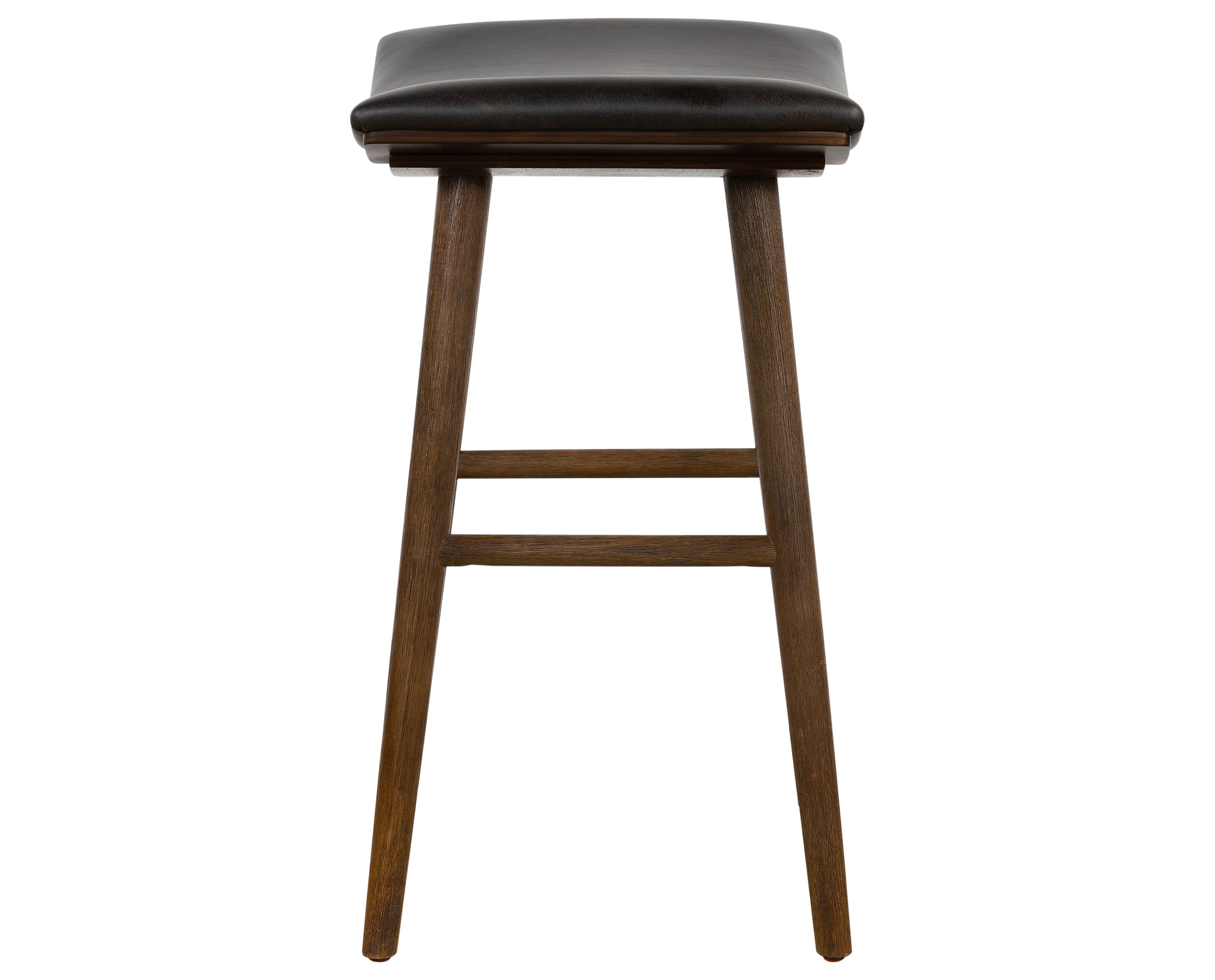 Distressed Black Faux Leather with Warm Parawood (Counter Height) | Union Bar/Counter Stool | Valley Ridge Furniture