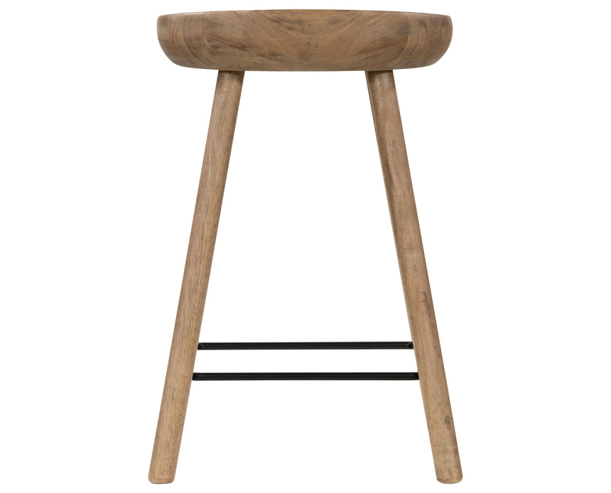 Natural Matte Parawood with Matte Black Iron (Counter Height) | Barrett Bar/Counter Stool | Valley Ridge Furniture