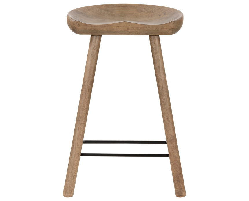 Natural Matte Parawood with Matte Black Iron (Counter Height) | Barrett Bar/Counter Stool | Valley Ridge Furniture