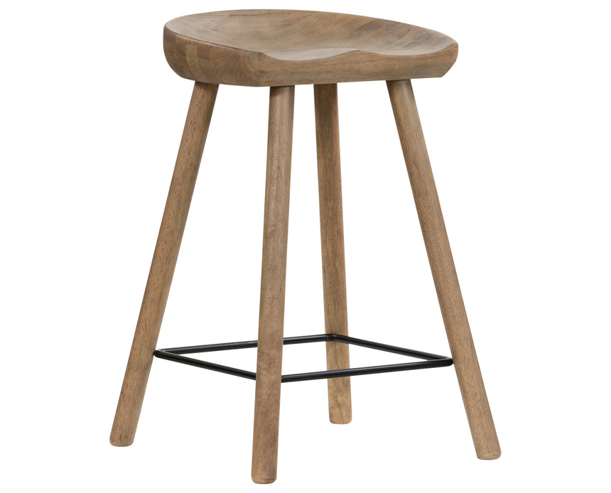 Natural Matte Parawood with Matte Black Iron (Counter Height) | Barrett Bar/Counter Stool | Valley Ridge Furniture