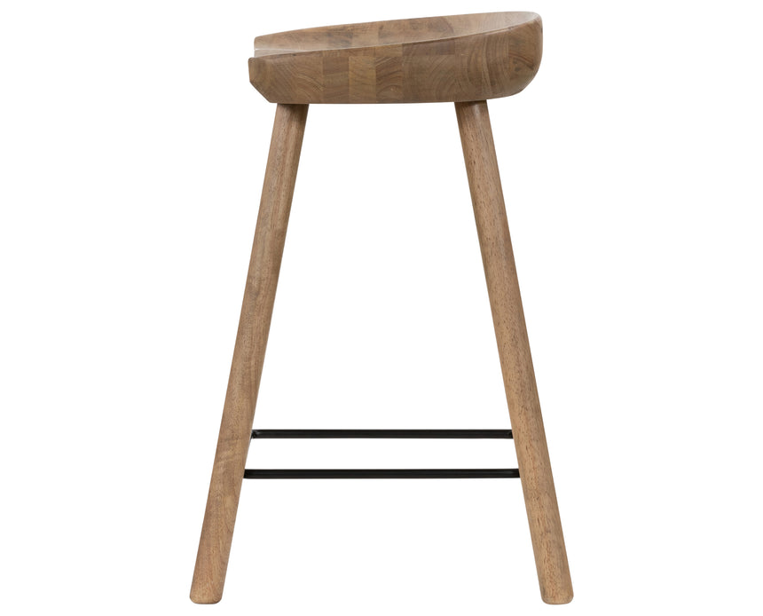 Natural Matte Parawood with Matte Black Iron (Counter Height) | Barrett Bar/Counter Stool | Valley Ridge Furniture