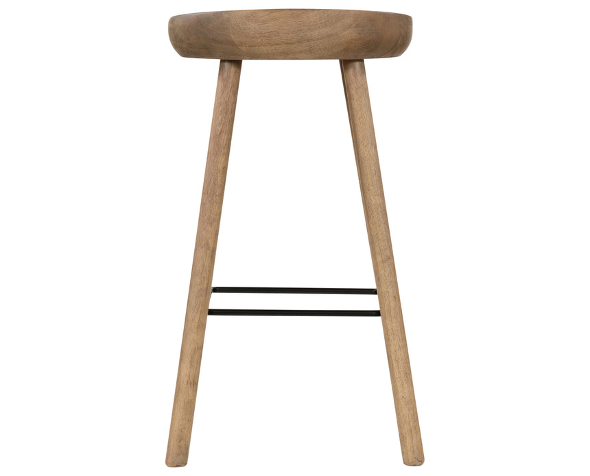 Natural Matte Parawood with Matte Black Iron (Bar Height) | Barrett Bar/Counter Stool | Valley Ridge Furniture