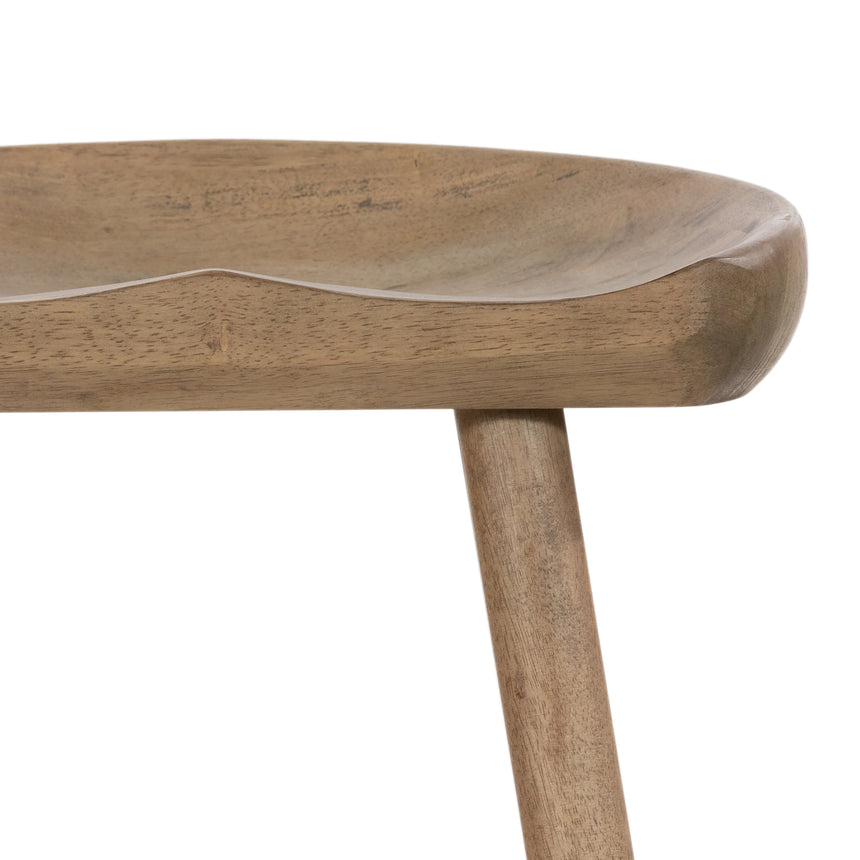 Natural Matte Parawood with Matte Black Iron (Bar Height) | Barrett Bar/Counter Stool | Valley Ridge Furniture