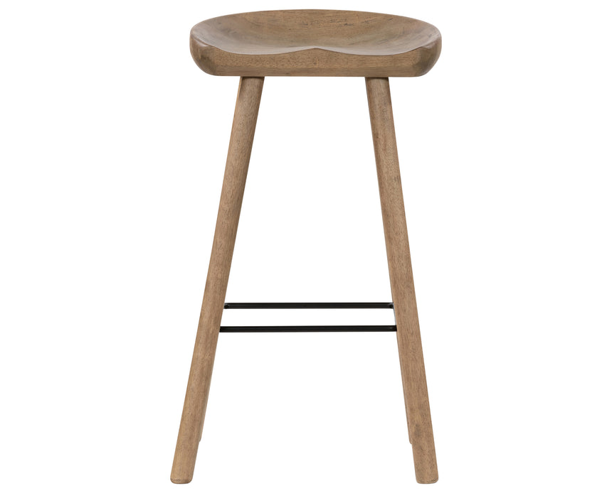 Natural Matte Parawood with Matte Black Iron (Bar Height) | Barrett Bar/Counter Stool | Valley Ridge Furniture