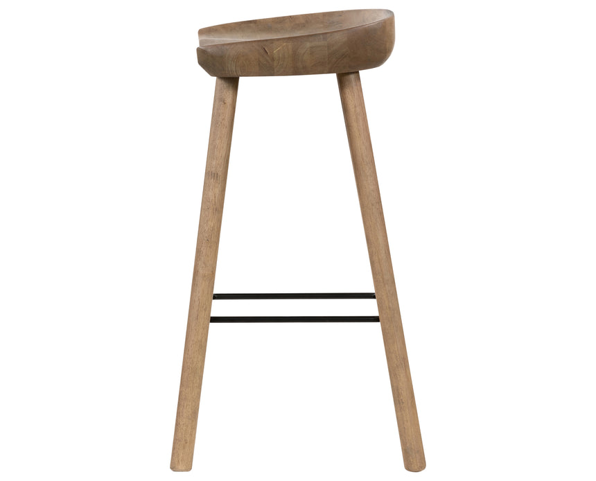Natural Matte Parawood with Matte Black Iron (Bar Height) | Barrett Bar/Counter Stool | Valley Ridge Furniture