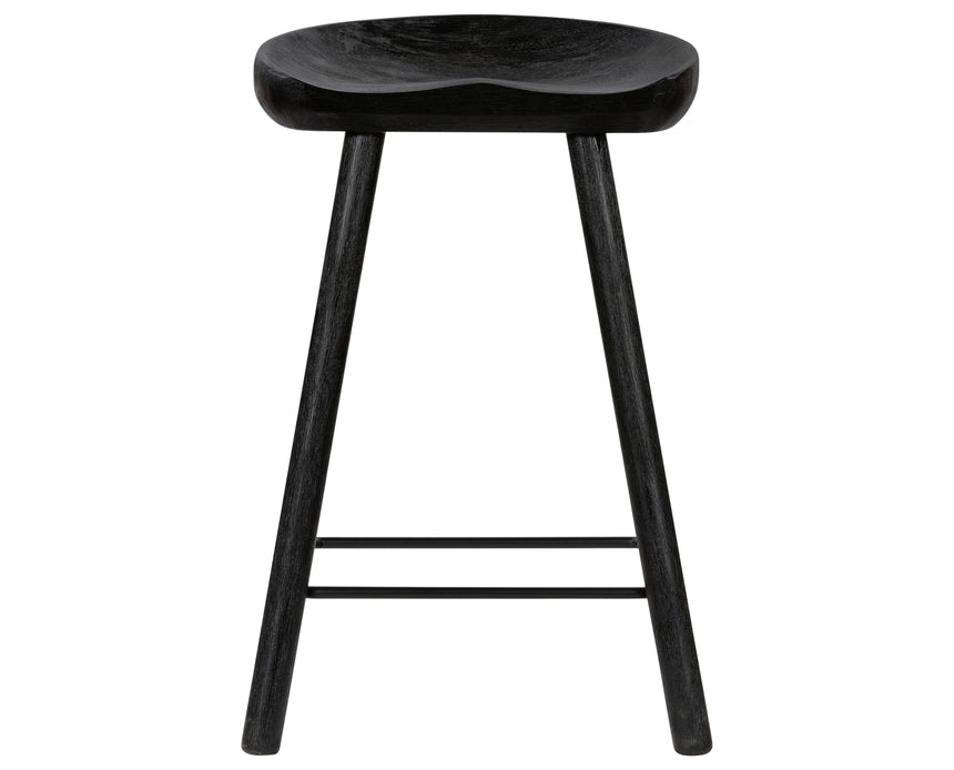 Matte Black Parawood with Matte Black Iron (Counter Height) | Barrett Bar/Counter Stool | Valley Ridge Furniture