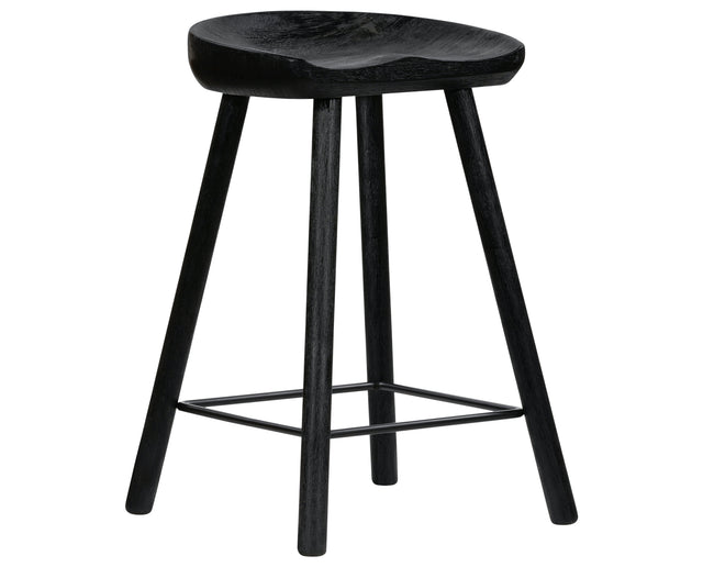 Matte Black Parawood with Matte Black Iron (Counter Height) | Barrett Bar/Counter Stool | Valley Ridge Furniture