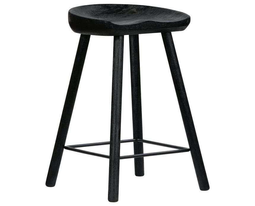 Matte Black Parawood with Matte Black Iron (Counter Height) | Barrett Bar/Counter Stool | Valley Ridge Furniture