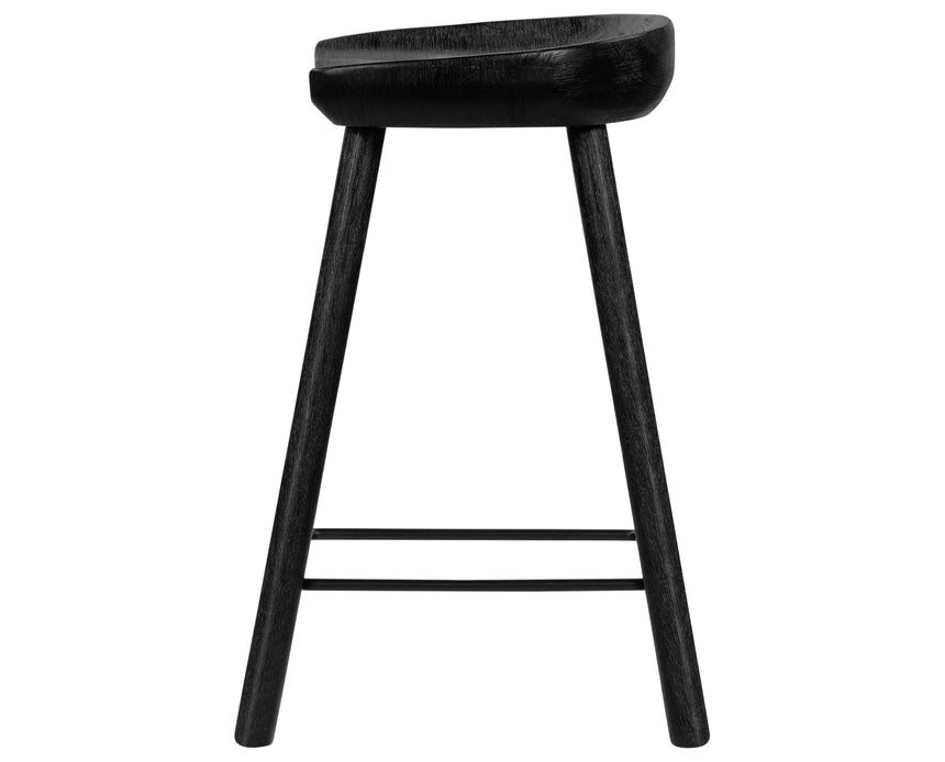 Matte Black Parawood with Matte Black Iron (Counter Height) | Barrett Bar/Counter Stool | Valley Ridge Furniture