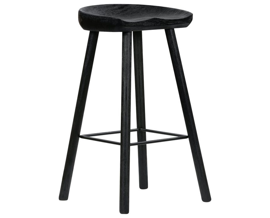 Matte Black Parawood with Matte Black Iron (Bar Height) | Barrett Bar/Counter Stool | Valley Ridge Furniture