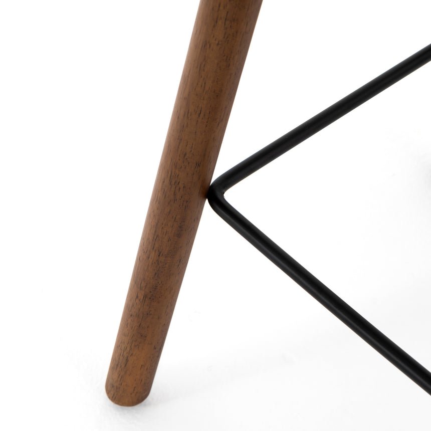 Dark Parawood with Matte Black Iron (Bar Height) | Barrett Bar/Counter Stool | Valley Ridge Furniture