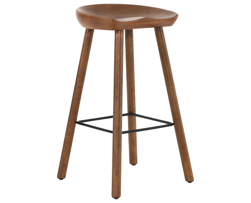 Dark Parawood with Matte Black Iron (Bar Height) | Barrett Bar/Counter Stool | Valley Ridge Furniture