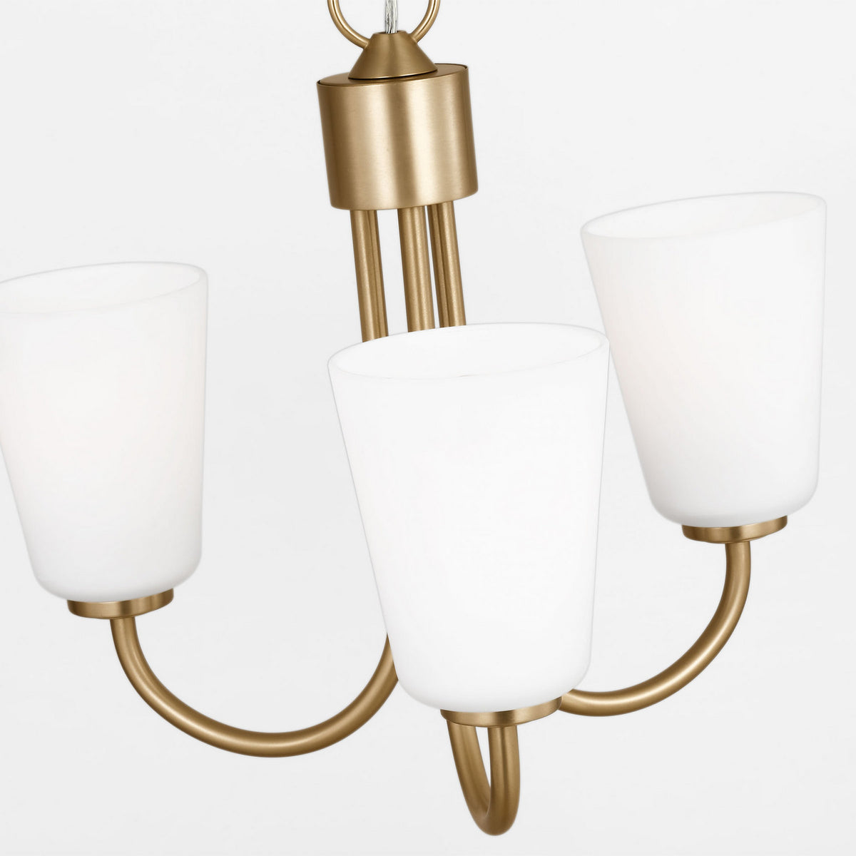 Miles Three Light Chandelier — Etched white