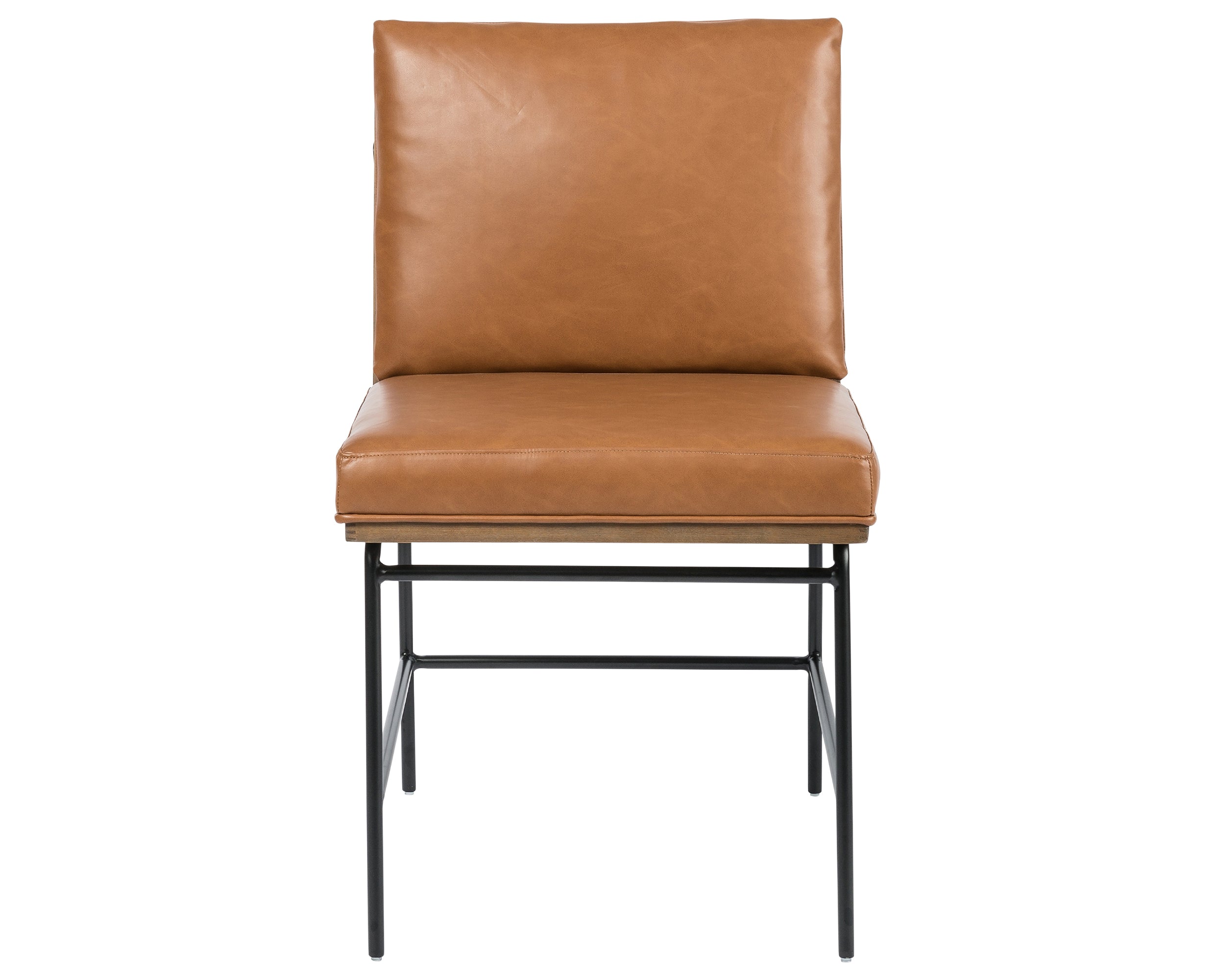 Sierra Butterscotch Faux Leather and Amber Oak with Midnight Iron | Crete Dining Chair | Valley Ridge Furniture