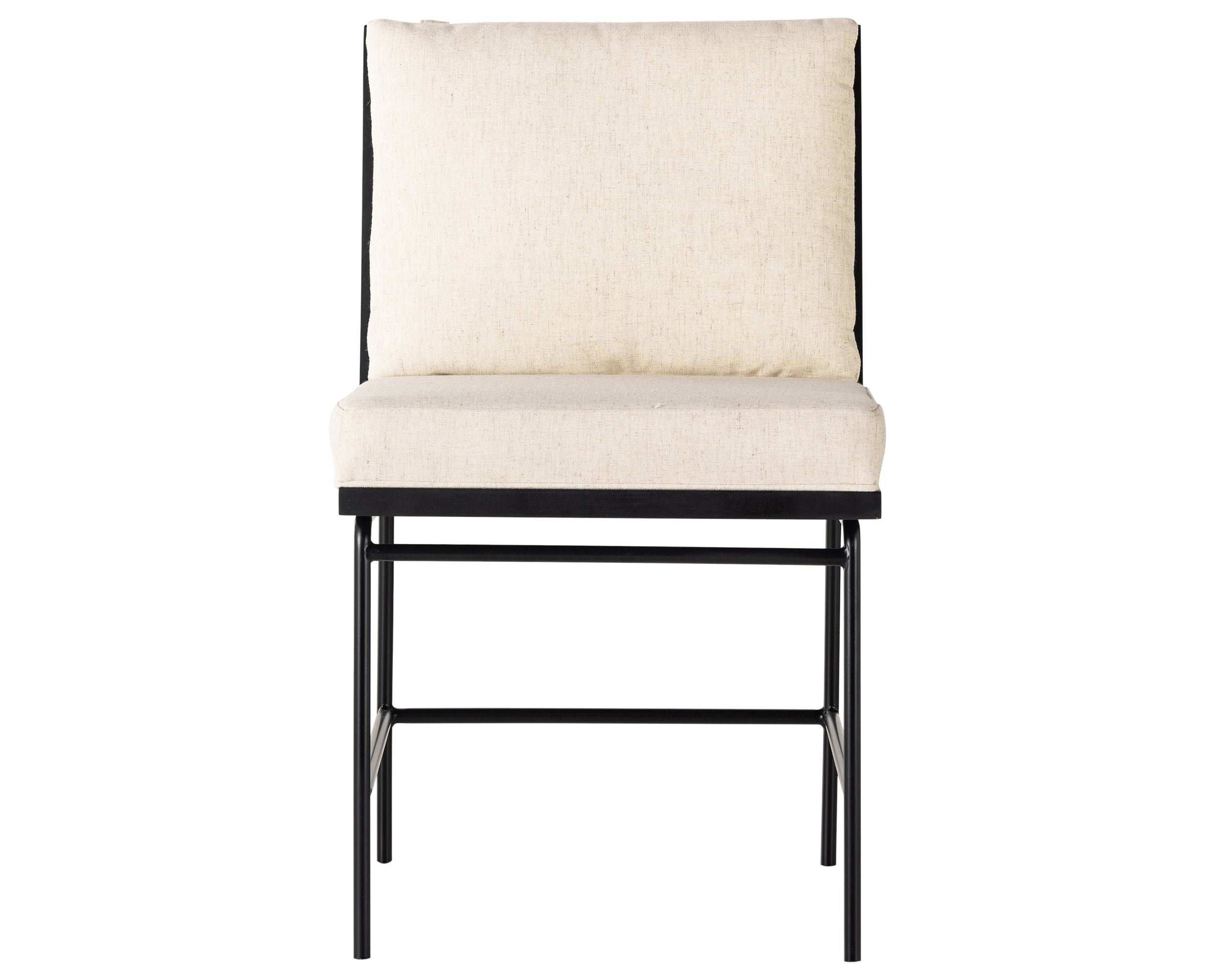 Savile Flax and Brushed Ebony Parawood with Midnight Iron | Crete Dining Chair | Valley Ridge Furniture