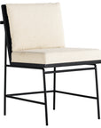 Savile Flax and Brushed Ebony Parawood with Midnight Iron | Crete Dining Chair | Valley Ridge Furniture
