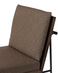 Fiqa Boucle Cocoa Fabric and Sienna Brown Ash with Midnight Iron | Crete Dining Chair | Valley Ridge Furniture