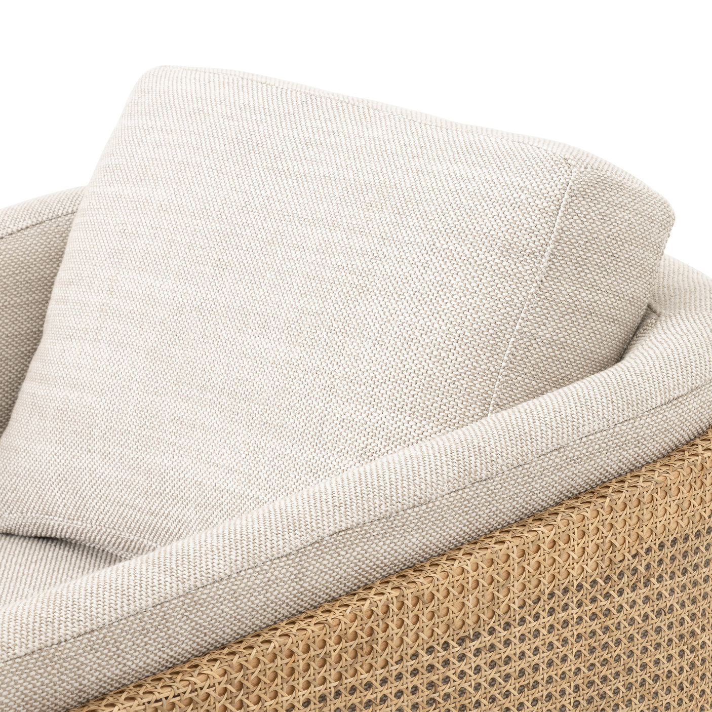 Gable Taupe Fabric & Natural Cane Rattan with Gunmetal Iron | Jayda Chair | Valley Ridge Furniture