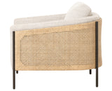 Gable Taupe Fabric & Natural Cane Rattan with Gunmetal Iron | Jayda Chair | Valley Ridge Furniture