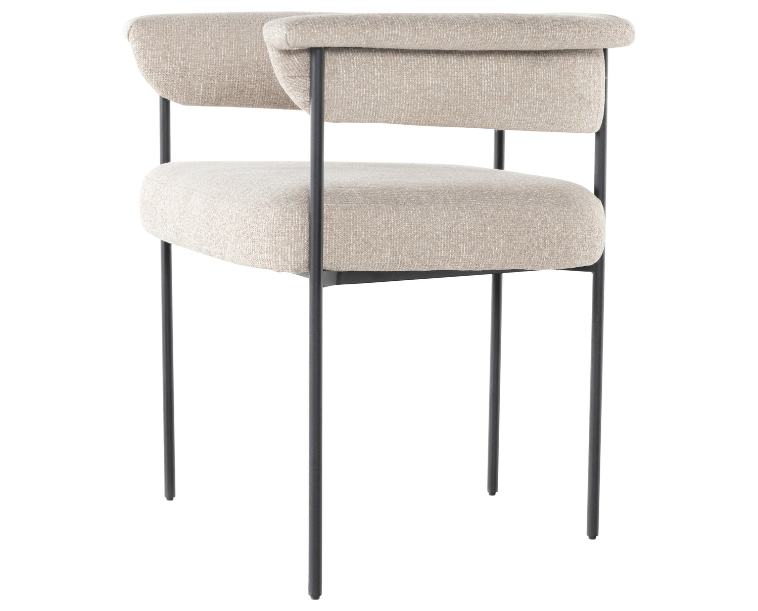 Light Camel Fabric with Matte Black Iron | Carrie Dining Chair | Valley Ridge Furniture