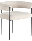 Light Camel Fabric with Matte Black Iron | Carrie Dining Chair | Valley Ridge Furniture