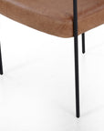 Chaps Saddle Leather with Matte Black Iron | Carrie Dining Chair | Valley Ridge Furniture
