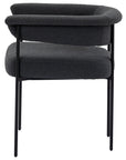 Fiqa Boucle Slate Fabric with Matte Black Iron | Carrie Dining Chair | Valley Ridge Furniture