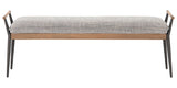 Thames Raven Fabric & Toasted Oak with Carbon Black Stainless Steel | Charlotte Bench | Valley Ridge Furniture