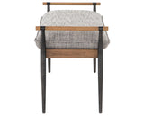 Thames Raven Fabric & Toasted Oak with Carbon Black Stainless Steel | Charlotte Bench | Valley Ridge Furniture