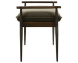 Modern Velvet Loden Fabric & Burnt Oak with Carbon Black Stainless Steel | Charlotte Bench | Valley Ridge Furniture