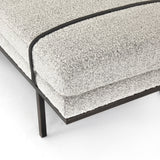 Knoll Domino Fabric & Gunmetal Iron with Umber Black Leather | Harris Accent Bench | Valley Ridge Furniture