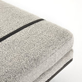 Knoll Domino Fabric & Gunmetal Iron with Umber Black Leather | Harris Accent Bench | Valley Ridge Furniture