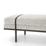 Knoll Domino Fabric & Gunmetal Iron with Umber Black Leather | Harris Accent Bench | Valley Ridge Furniture