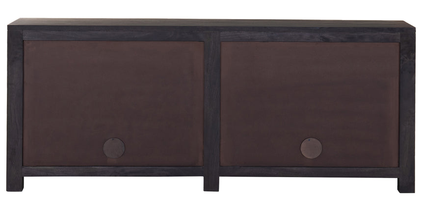 Black Wash Mango & Black Circle Cane with Black Iron | Tilda Sideboard | Valley Ridge Furniture