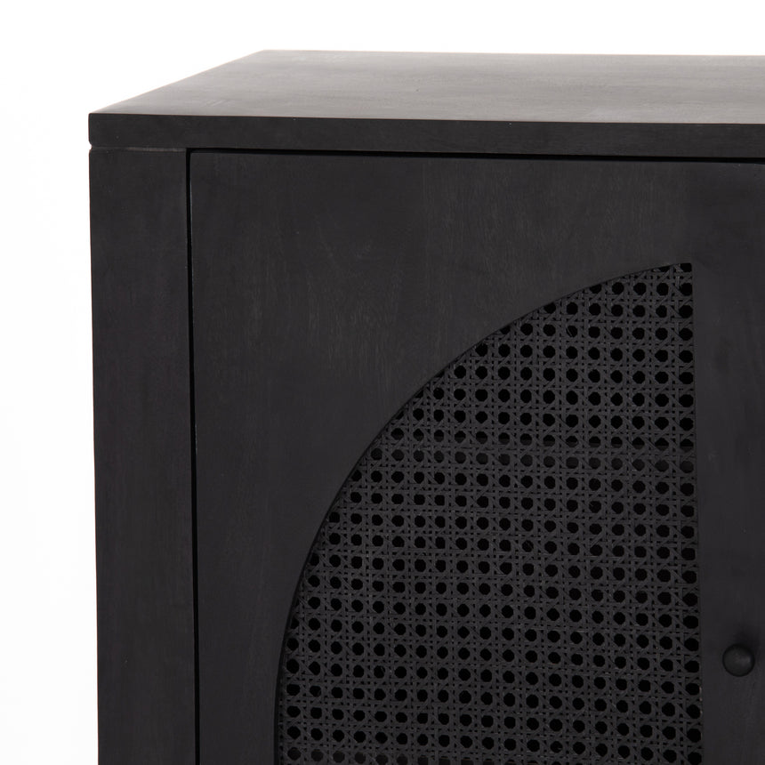 Black Wash Mango & Black Circle Cane with Black Iron | Tilda Sideboard | Valley Ridge Furniture