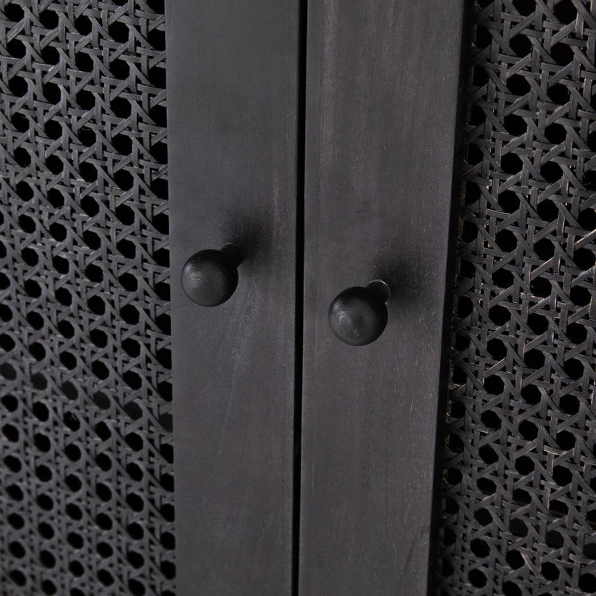 Black Wash Mango & Black Circle Cane with Black Iron | Tilda Sideboard | Valley Ridge Furniture