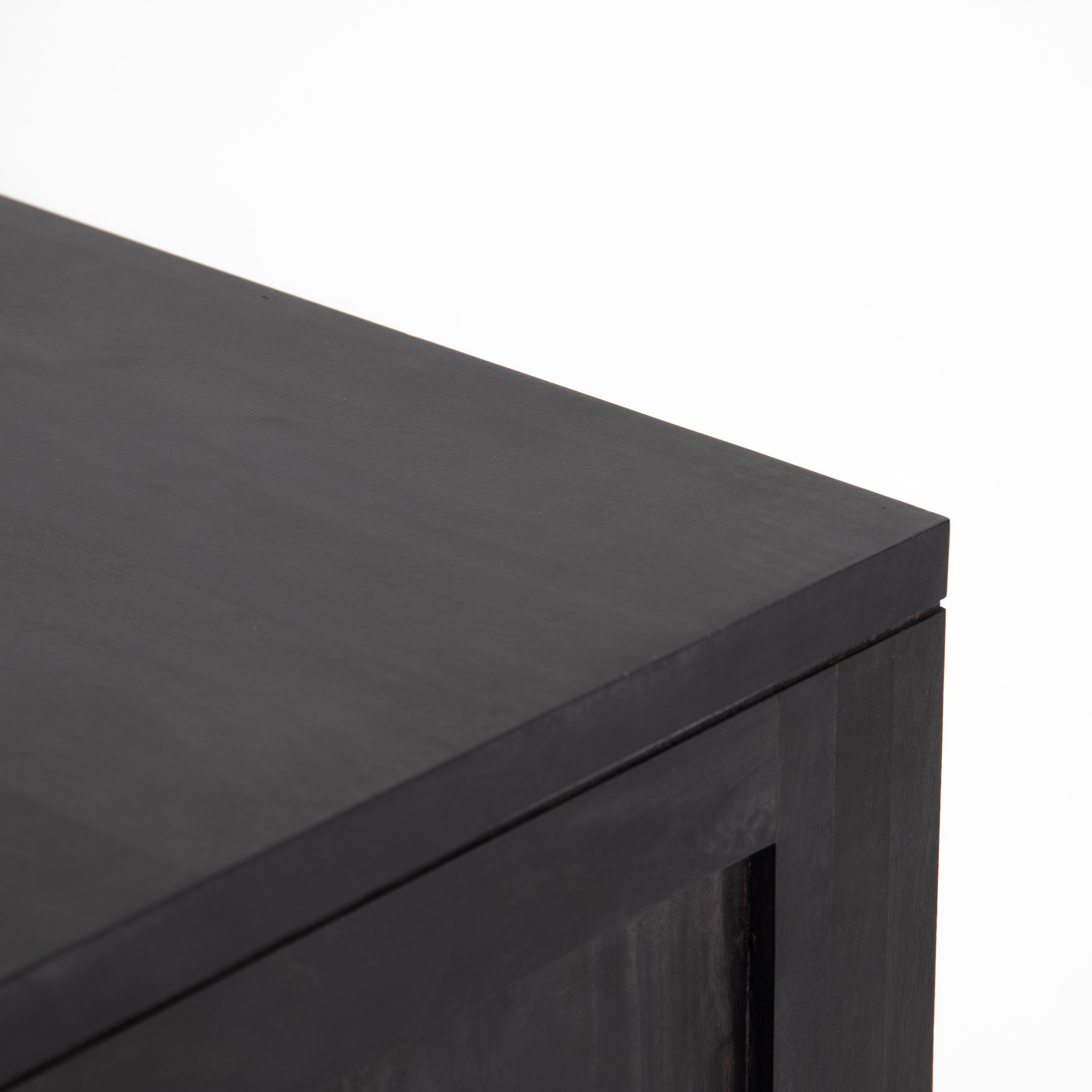 Black Wash Mango &amp; Black Circle Cane with Black Iron | Tilda Sideboard | Valley Ridge Furniture