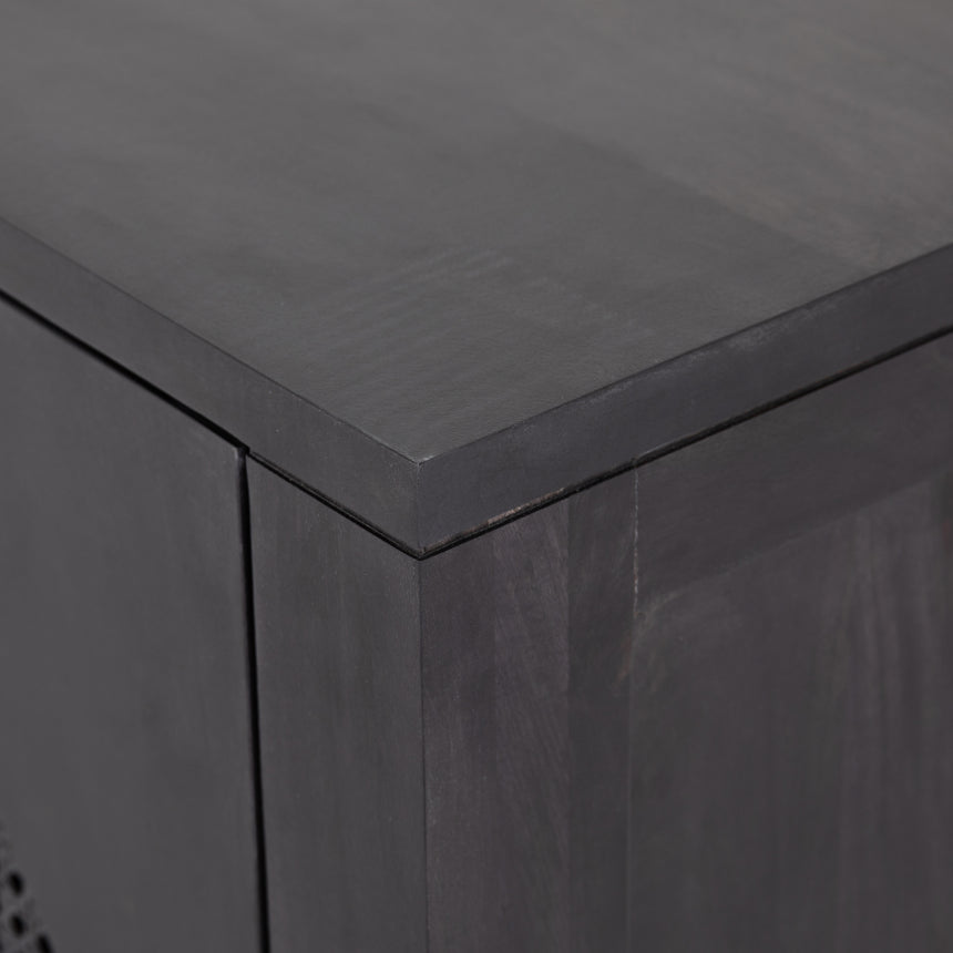 Black Wash Mango & Black Circle Cane with Black Iron | Tilda Sideboard | Valley Ridge Furniture