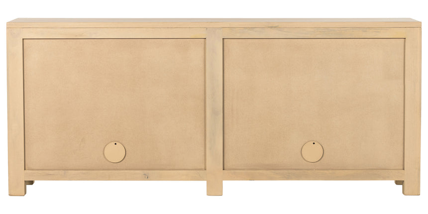 Natural Mango & Natural Circle Cane with Satin Brass Iron | Tilda Sideboard | Valley Ridge Furniture
