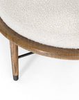 Knoll Natural Fabric & Distressed Sable Ash with Gunmetal Iron | Petra Large Ottoman | Valley Ridge Furniture