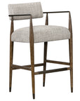 Thames Coal Fabric and Sierra Brown Parawood with Aged Bronze Iron (Bar Height) | Waldon Bar/Counter Stool | Valley Ridge Furniture