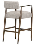 Thames Coal Fabric and Sierra Brown Parawood with Aged Bronze Iron (Bar Height) | Waldon Bar/Counter Stool | Valley Ridge Furniture