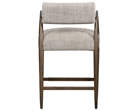 Thames Coal Fabric and Sierra Brown Parawood with Aged Bronze Iron (Counter Height) | Waldon Bar/Counter Stool | Valley Ridge Furniture